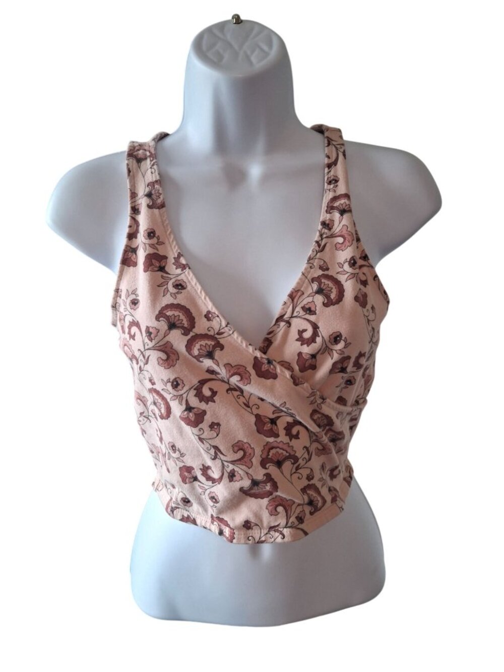 Cape Juby Floral Crop Tank Top Small Boho Cottagecore Coquette Festival Chic